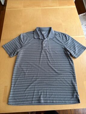 Amazon Essentials Men’s Gray Stripe Polo